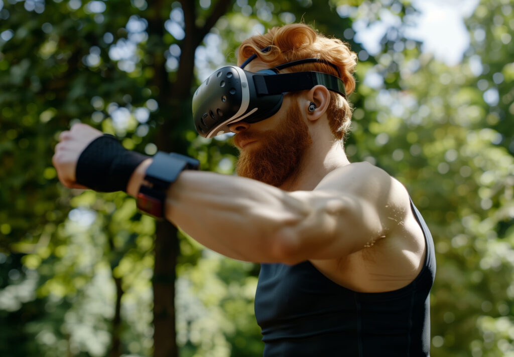 Man Wearing VR Headset